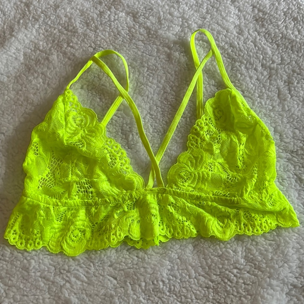 Shein Neon Lace Top Small NEW